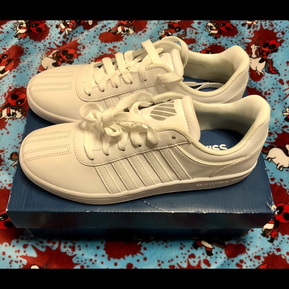 White K-Swiss Court Chesterfield, Brand New